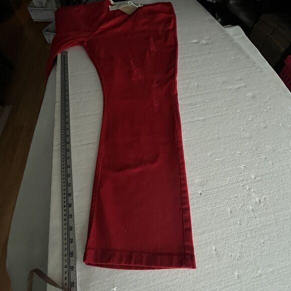 NWT Evolution In Design Womens Jeans SZ 54 Slim Red Denim Distressed Stretch - Picture 10 of 13